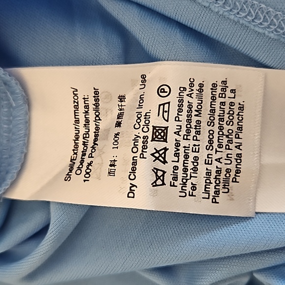 DKNY,NWT, Women's Pleated Front Cinch Sleeve Flowy Dress,Size 4,Zelda Blue - Picture 11 of 12